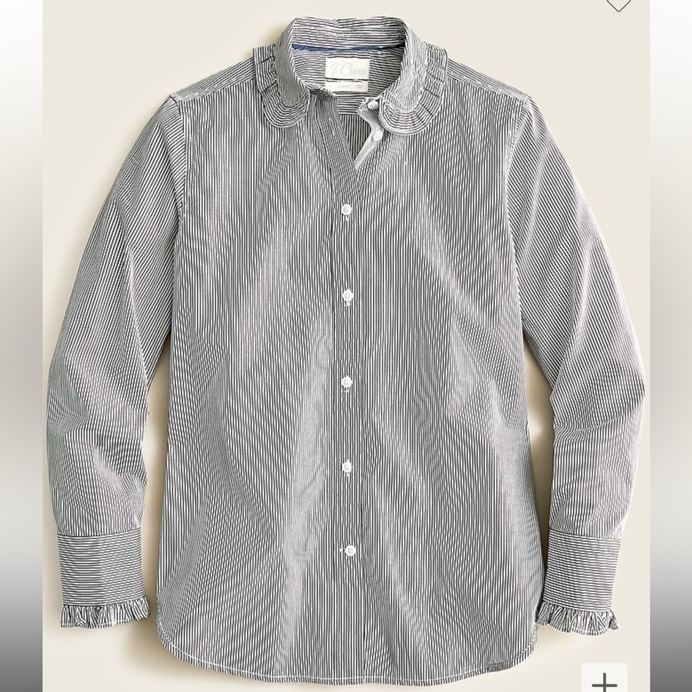 J.Crew Classic-Fit Ruffle-Collar Blouse - BNWT!
